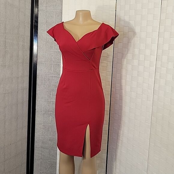 BRAND NEW ALEXA B NITES V-NECKLINE BODYCON SHEATH DRESS - Picture 3 of 15